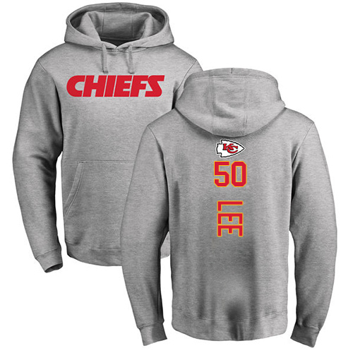 Men Kansas City Chiefs #50 Lee Darron Ash Backer Pullover NFL Hoodie Sweatshirts